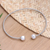 Cultured pearl cuff bracelet, 'Fated Pair' - Cultured Pearl and Sterling Silver Cuff Bracelet