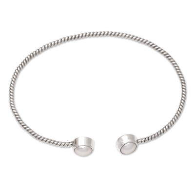 Cultured Pearl and Sterling Silver Cuff Bracelet