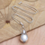 Cubic zirconia locket necklace, 'Snowball Surprise' - Cubic Zirconia and Sterling Silver Locket Necklace