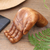 Wood phone stand, 'Take My Hand' - Hand Carved Jempinis Wood Phone Stand (image 2b) thumbail