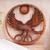Wood relief panel, 'Owl and Moon' - Owl-Themed Suar Wood Relief Panel thumbail