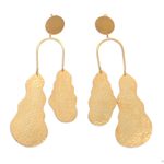Gold-plated dangle earrings, 'Break the Silence' - Artisan Crafted Gold-Plated Dangle Earrings