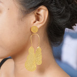 Gold-plated dangle earrings, 'Break the Silence' - Artisan Crafted Gold-Plated Dangle Earrings