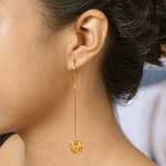 Gold-plated dangle earrings, 'Chaos Theory' - Handmade Gold-Plated Dangle Earrings