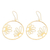Gold-plated dangle earrings, 'In Focus' - Gold-Plated Floral Dangle Earrings