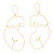 Pendientes colgantes chapados en oro - Pendientes colgantes figura femenina bañados en oro