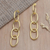 Pendientes colgantes chapados en oro - Pendientes colgantes de eslabones de cadena chapados en oro