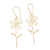 Gold-plated dangle earrings, 'Make My Day' - Hand Made Gold-Plated Floral Earrings (image 2a) thumbail