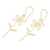 Gold-plated dangle earrings, 'Make My Day' - Hand Made Gold-Plated Floral Earrings (image 2c) thumbail