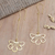 Gold-plated dangle earrings, 'Finding Flowers' - Hand Crafted Gold-Plated Dangle Earrings