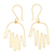 Gold-plated dangle earrings, 'Stretch Out' - Gold-Plated Balinese Dangle Earrings (image 2a) thumbail
