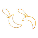 Gold-plated dangle earrings, 'Moon Money' - Gold-Plated Crescent Moon Dangle Earrings