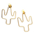 Gold-plated drop earrings, 'Cactus Party' - Gold-Plated Cactus Drop Earrings from Bali (image 2a) thumbail