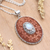 Rainbow moonstone pendant necklace, 'Portrait of a Lady' - Rainbow Moonstone Pendant Necklace with Floral Motif (image 2) thumbail