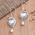 Cultured pearl and citrine dangle earrings, 'Love from Above' - Cultured Mabe Pearl Dangle Earrings with Heart Motif thumbail
