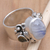 Rainbow moonstone and citrine cocktail ring, 'Snow Day' - Rainbow Moonstone and Citrine Cocktail Ring (image 2b) thumbail