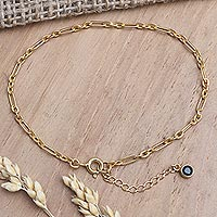 Gold-plated cubic zirconia chain bracelet, 'Something Special' - Gold-Plated Cubic Zirconia Rolo Chain Bracelet