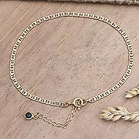 Gold-Plated Cubic Zirconia Mariner Chain Bracelet,'Friends Forever'