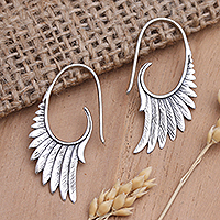 Sterling silver drop earrings, 'Angelic Spirit'