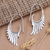 Sterling silver drop earrings, 'Angelic Spirit' - Sterling Silver Drop Earrings with Wing Motif (image 2) thumbail