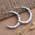 Sterling silver half-hoop earrings, 'Regal Glance' - Artisan Crafted Sterling Silver Half-Hoop Earrings (image 2b) thumbail
