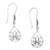 Sterling silver dangle earrings, 'Clasped Lotus' - Sterling Silver Dangle Earrings with Lotus Motif (image 2a) thumbail