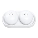 Ceramic salt and pepper set, 'Soft Seasoning' (3 pieces) - White Ceramic Salt and Pepper Set (3 Pieces)