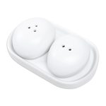 Ceramic salt and pepper set, 'Soft Seasoning' (3 pieces) - White Ceramic Salt and Pepper Set (3 Pieces)