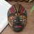 Batik wood mask, 'Bird Dance' - Hand Crafted Batik Wood Mask from Java