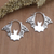 Sterling silver hoop earrings, 'Night Flight' - Sterling Silver Hoop Earrings with Bat Motif thumbail