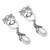 Cultured pearl dangle earrings, 'Tiger's Treasure' - Cultured Pearl Dangle Earring with Tiger Motif (image 2b) thumbail