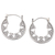 Sterling silver hoop earrings, 'Geometric Star' - Sterling Silver Hoop Earrings with Geometric Motif