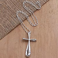 Sterling silver pendant necklace, 'Still Believe'
