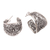 Sterling silver half-hoop earrings, 'Elegant Affection' - Hand Made Sterling Silver Half-Hoop Earrings