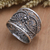Sterling silver band ring, 'Elegant Affection' - Openwork Sterling Silver Band Ring from Bali (image 2b) thumbail