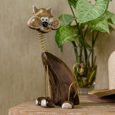 Wood statuette, Chocolate Cat
