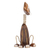 Wood statuette, 'Chocolate Cat' - Handcrafted Albesia Wood Cat Statuette (image 2c) thumbail