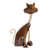 Wood statuette, 'Chocolate Cat' - Handcrafted Albesia Wood Cat Statuette (image 2d) thumbail