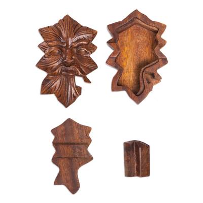 caja de madera decorativa - Caja decorativa de madera de suar tallada a mano