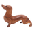 Wood statuette, 'Dachshund Puppy' - Handmade Suar Wood Dachshund Statuette thumbail