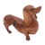 Wood statuette, 'Dachshund Puppy' - Handmade Suar Wood Dachshund Statuette (image 2b) thumbail