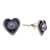 Rainbow moonstone stud earrings, 'Loving Rainbow' - Rainbow Moonstone Stud Earrings with Heart Motif (image 2b) thumbail