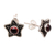 Garnet stud earrings, 'Crimson Star' - Handmade Garnet Stud Earrings with Star Motif (image 2b) thumbail