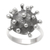 Men's sterling silver cocktail ring, 'Invisible Danger' - Men's Sterling Silver Coronavirus Cocktail Ring thumbail