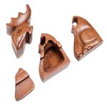 Decorative wood puzzle box, 'Lead the Charge' - Decorative Wood Puzzle Box with Moose Motif
