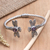 Amethyst cuff bracelet, 'Soft Flutter in Purple' - Amethyst Cuff Bracelet with Dragonfly Motif (image 2) thumbail