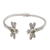 Peridot cuff bracelet, 'Soft Flutter in Green' - Peridot Cuff Bracelet with Dragonfly Motif