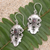 Garnet dangle earrings, 'Silent Majesty in Red' - Hand Made Garnet and Sterling Silver Dangle Earrings (image 2) thumbail