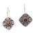 Garnet drop earrings, 'Odyssey's Edge in Red' - Handmade Garnet and Sterling Silver Drop Earrings
