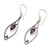 Garnet dangle earrings, 'Romantic Twist' - Garnet and Sterling Silver Dangle Earrings